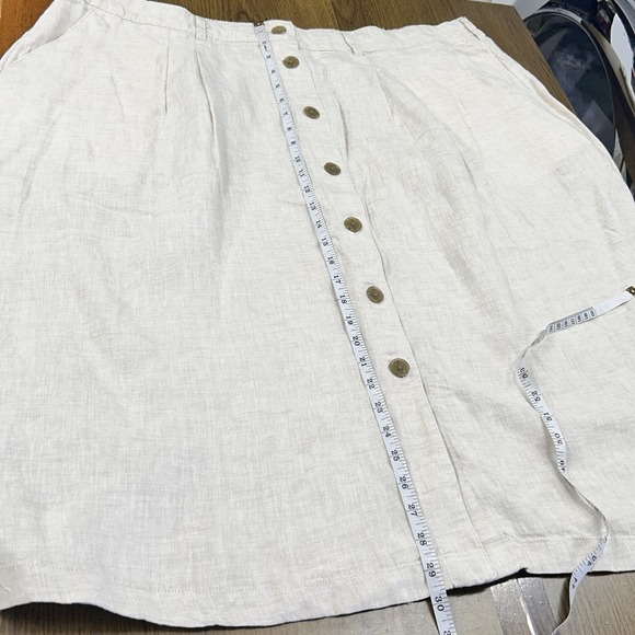 Lands' End 26W Linen Skirt Business Casual Workwear Classic Summer Resort pocket - Picture 9 of 11